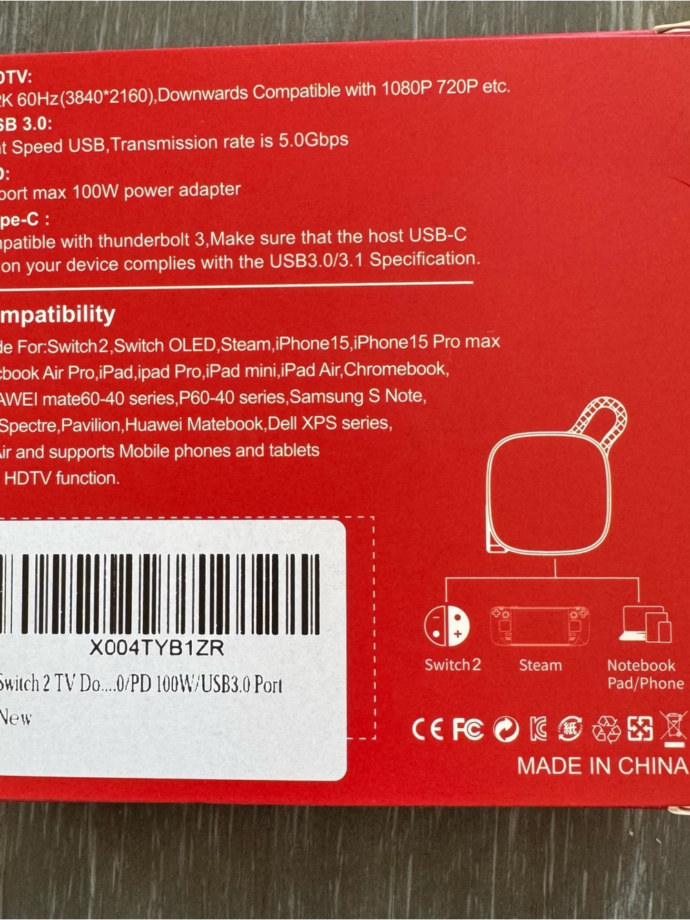 Type-C Multi-Function Adapter for Switch - Red & Blue - Picture 2 of 4